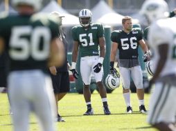 Aaron Maybin (51) no pudo mantener el protagonismo y los Jets decidieron despedirlo. ARCHIVO  /