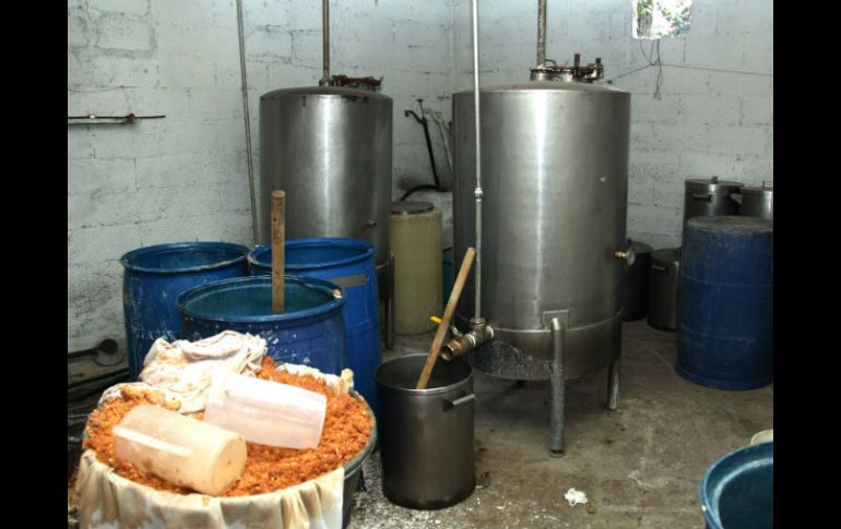 Imagen de un narcolaboratorio desmantelado en Edomex. ARCHIVO  /