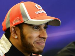 Hamilton comparece en una rueda de prensa del Gran Premio de Estados Unidos en Austin . EFE  /