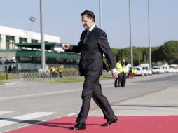 Mariano Rajoy, a su llegada al aeropuerto de Jerez de la Frontera para asistir a la Cumbre. EFE  /