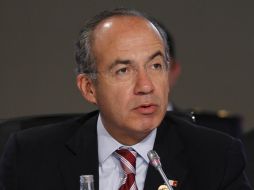 Calderón durante su intervención en la sesión plenaria de la XXII Cumbre Iberoamericana. EFE  /