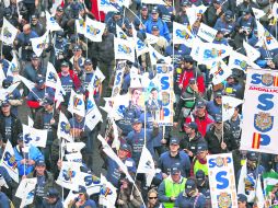 Madrid. Unos cinco mil policías salieron a las calles de la capital ibérica. REUTERS  /