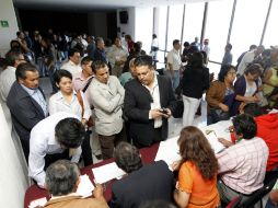 Asistentes a la asamblea del Movimiento de Regeneración Nacional.  /