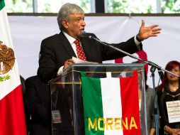 López Obrador encabezó el Congreso Constituyente del Movimiento Regeneración Nacional (Morena) en el deportivo Plan Sexenal. NTX  /
