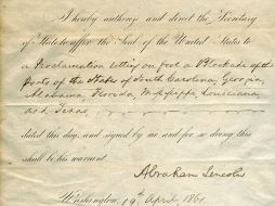 Vale 900 mil dólares una proclamación del presidente Abraham Lincoln. AP  /
