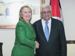 Acuerdos. Hillary Clinton se reunió con el presidente palestino, Mahmoud Abbas. XINHUA  /