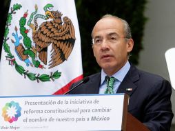 El Presidente Felipe Calderón enviará al Congreso una iniciativa para cambiar el nombre al país. AFP  /
