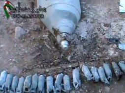 Bombas de racimo, supuestamente utilizadas por ejército del régimen sirio. EFE  /