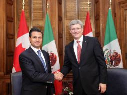 El presidente electo de México, Enrique Peña Nieto, se reunió con el el primer ministro de Canadá, Stephen Harper. NTX  /