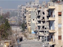 Vista de uno de los barrios bombardeados en Siria. AFP  /