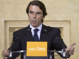 Aznar enfatizó que España vive una crisis política e institucional muy grave. ARCHIVO  /