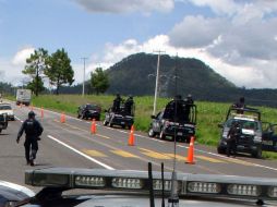 Imagen de seguridad en un acceso a Cherán. ARCHIVO  /