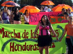 Manifestantes estan cansadas de que su vestimenta sea excusa para que los hombres se sientan con el derecho de violarlas o tocarlas.EFE  /