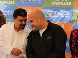 El presidente de Alianza Ciudadana, Enrique Alfaro, en la apertura de las farmacias México me UNO.  /