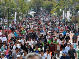 Aspecto del peregrinaje hacia la Basílica de Guadalupe. EL UNIVERSAL  /