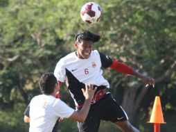 Joel Huiqui durante la sesión matutina de hoy. Imagen de @FuerzaMonarca. ESPECIAL  /