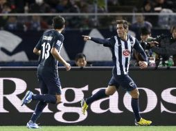 César Delgado celebra el gol de la victoria. EFE  /