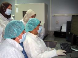 Los investigadores, liderados por Albert Zink analizan los resultados. AFP  /