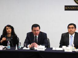Osorio Chong expuso la estrategia de seguridad ante legisladores, en el Senado de la República. EL UNIVERSAL  /