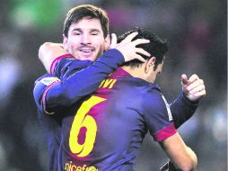 Demoledor. Lionel Messi encabeza el ataque de un Barcelona de época. GETTY IMAGES SPORT  /