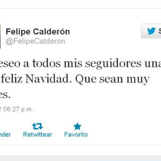 Calderón felicita a sus seguidores en Twitter