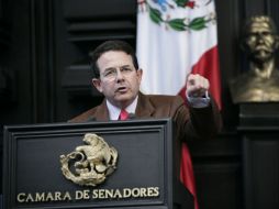 Francisco Arroyo Vieyra preside la sesión, tomado de la página de Cámara de Senadores. ESPECIAL  /