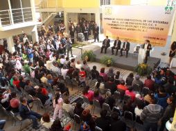 Mancera durante el evento de la entrega de viviendas en la colonia Nopalera. NTX  /