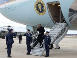 El Air Force One llegó a la base militar de Andrews, a las afueras de Washington. AP  /