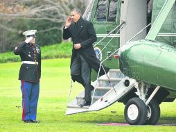 Obama llegó a la Casa Blanca para afinar el cabildeo de última hora en busca de un acuerdo que evite el “precipicio fiscal”. AFP  /