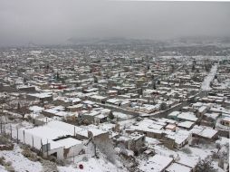 Una copiosa nevada que cayó hoy en Ciudad Juárez. EFE EFE /