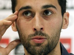 El jugador del Real Madrid, Alvaro Arbeloa, durante rueda de prensa. EFE /