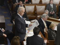 La sesión para tabular los votos fue presidida por el propio Joe Biden, en su calidad de presidente del Senado. EFE /