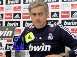 El entrenador del Real Madrid, el portugués José Mourinho, durante la rueda de prensa. EFE /
