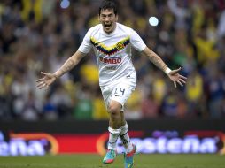 Rubens Sambueza anota el gol con el que las Águilas sumaron sus primeros tres puntos del torneo. MEXSPORT /