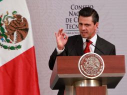 Peña Nieto durante la ''Toma de Protesta al Director General del Consejo Nacional de Ciencia y Tecnología'', el pasado tres de enero. NTX /