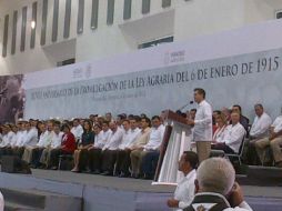 El Mandatario hizo el llamado durante la conmemoración del XCVIII aniversario de la Promulgación de la Ley Agraria. ESPECIAL /