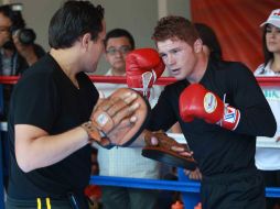 Saúl Álvarez es el campeón del mundo del peso superwelter del CMB. MEXSPORT /