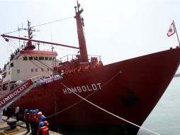 El ''Humboldt'' zarpó de la base naval del Callao. XINHUA /