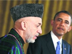 Socios. Hamid Karzai, mandatario afgano, visitó en Washington a su homólogo estadounidense Barack Obama. REUTERS /