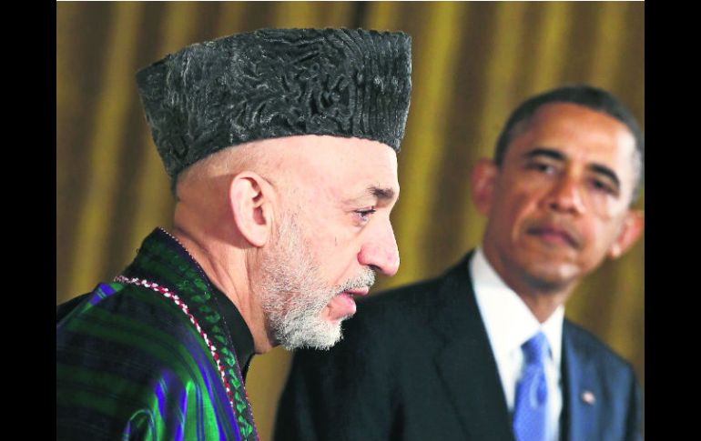 Socios. Hamid Karzai, mandatario afgano, visitó en Washington a su homólogo estadounidense Barack Obama. REUTERS /