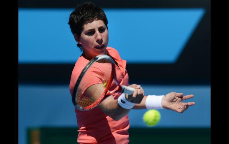 La tenista española Carla Suárez precisó un total de 28 golpes ganadores. EFE /