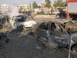 Uno de los carros bomba tuvo como objetivo camiones de transporte de una de las agencias de seguridad del presidente Bashar al-Assad. EFE /