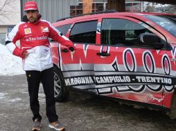 Fernando Alonso, piloto de Ferrari, durante el Wrooom de la escudería en la ciudad de Madonna. REUTERS /