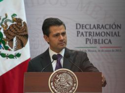 El Presidente Enrique Peña Nieto presentó su declaración patrimonial en un evento en Palacio Nacional. ESPECIAL /