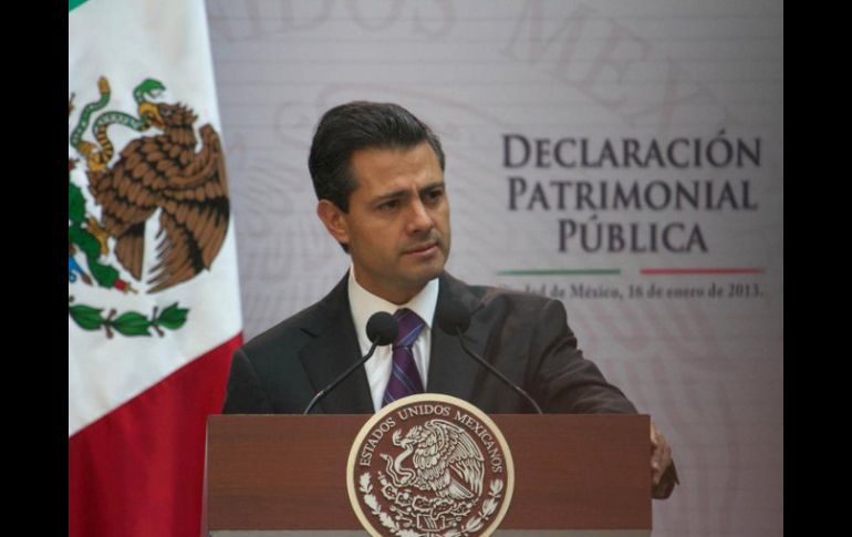 El Presidente Enrique Peña Nieto presentó su declaración patrimonial en un evento en Palacio Nacional. ESPECIAL /