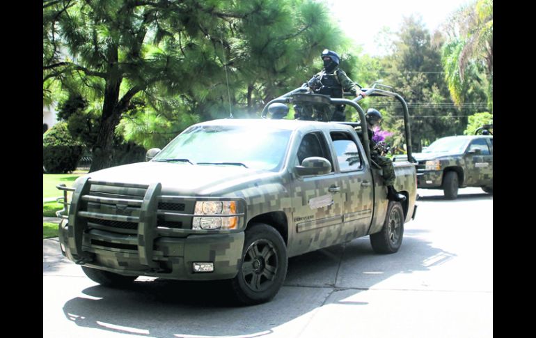 EN ACTIVO. Uniformados del Ejército mexicano durante un operativo en Zapopan. EL INFORMADOR /