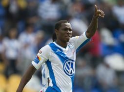 Borja adelanta a los Poblanos en lo que fue su primer triunfo en la Liga. MEXSPORT /