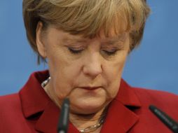 Angela Merkel, durante conferencia de prensa luego de conocer el resultado de las votaciones. REUTERS /