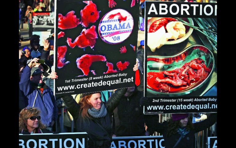 Contra el aborto. El grupo llamadoReform America Created Equal se manifestó en los alrededores del Capitolio. AFP /