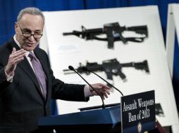 Charles E. Schumer habla durante la presentación del proyecto. AFP /